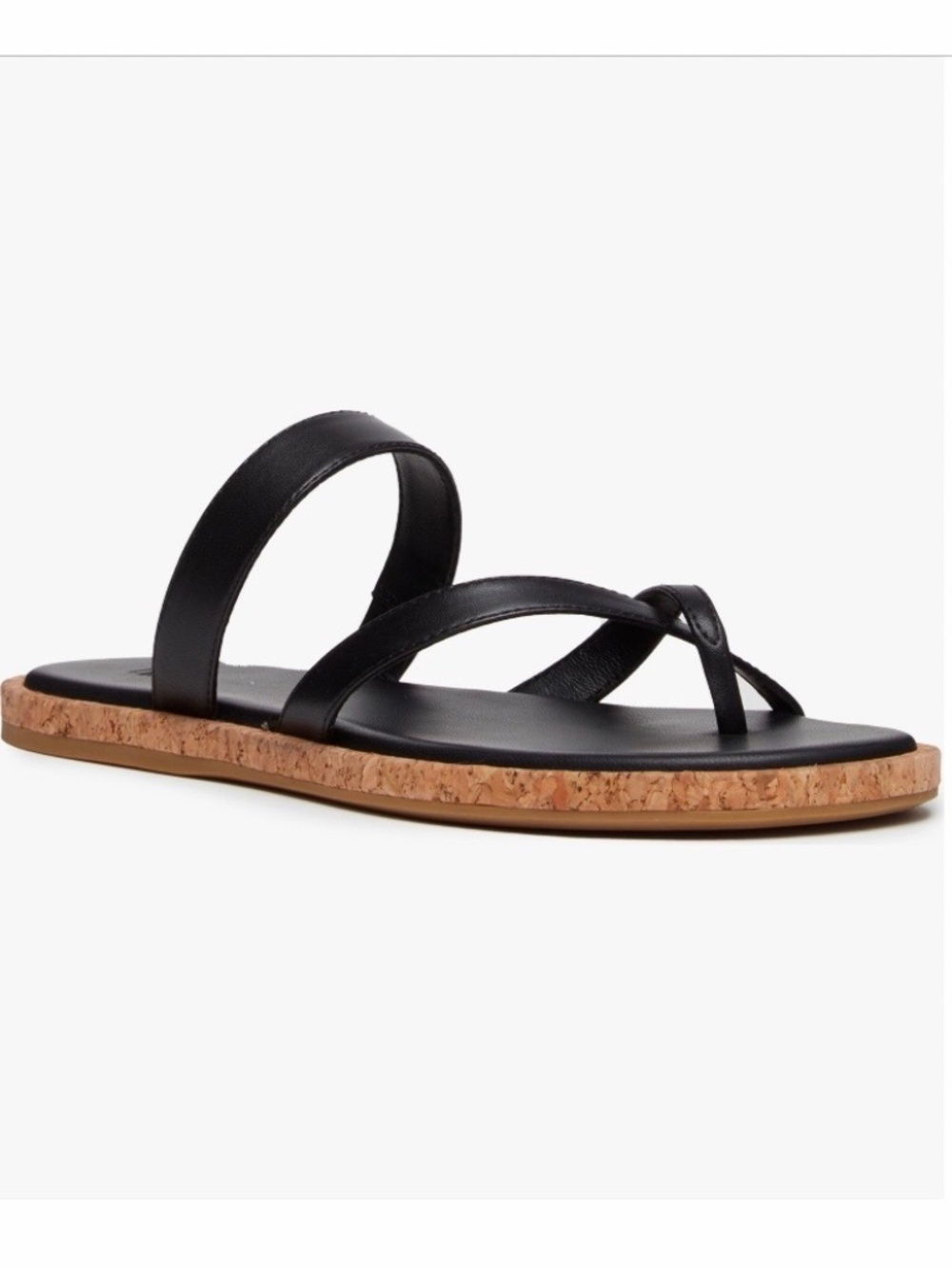 PAIGE Dianne Leather Slide Sandal Black SZ 9.5